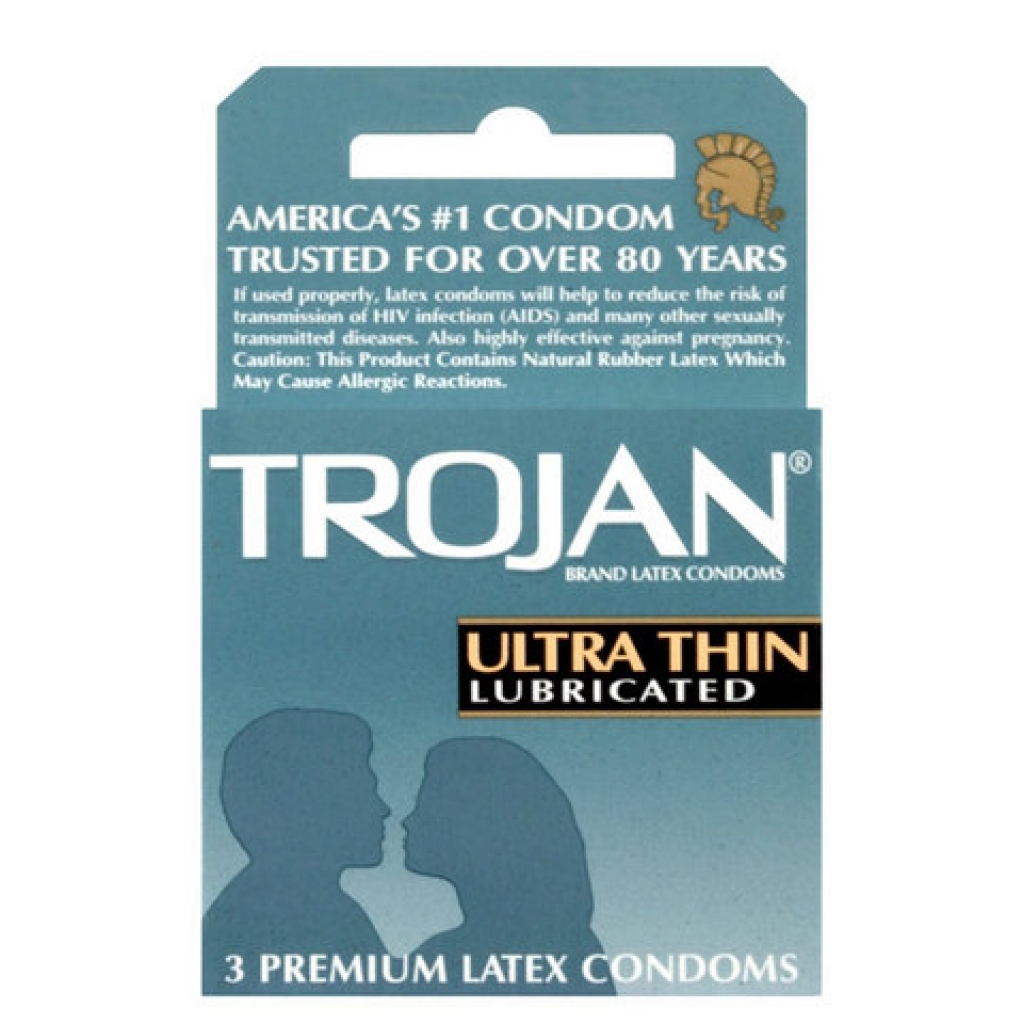 Trojan Ultra Thin Lubricated Condoms - 3 Pack