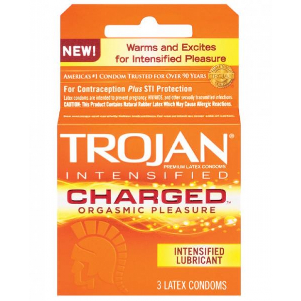 Trojan Intensified Charged Condoms - 3 Pack