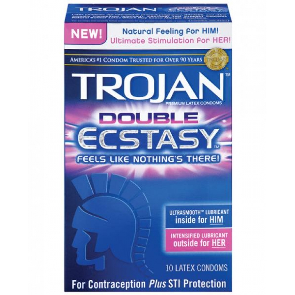 Trojan Double Ecstasy Latex Condoms 10 Box