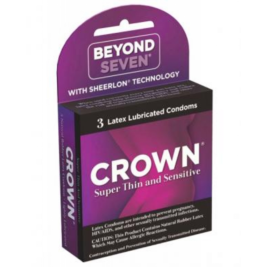 Crown Lubricated Condoms - 3 Pack