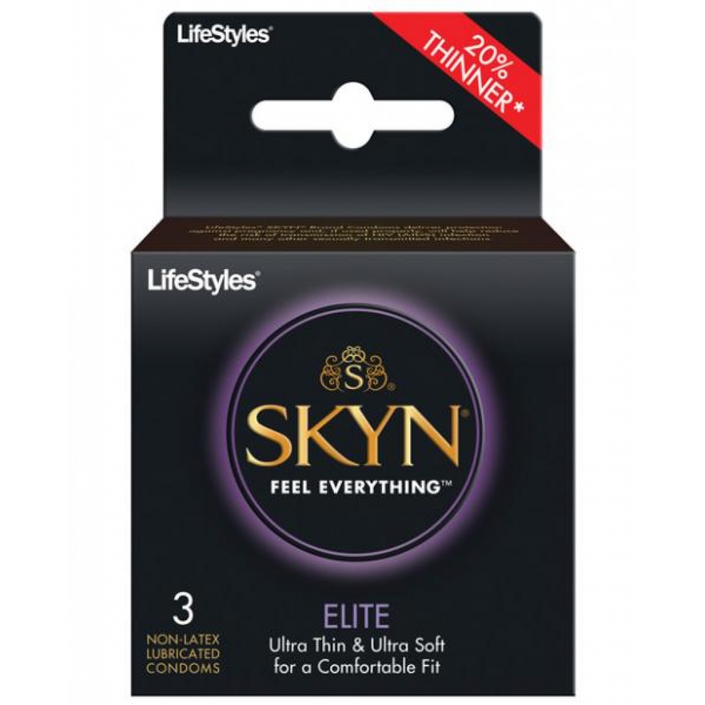 Lifestyles Skyn Elite 3 Pack Non-Latex Lubricated Condoms