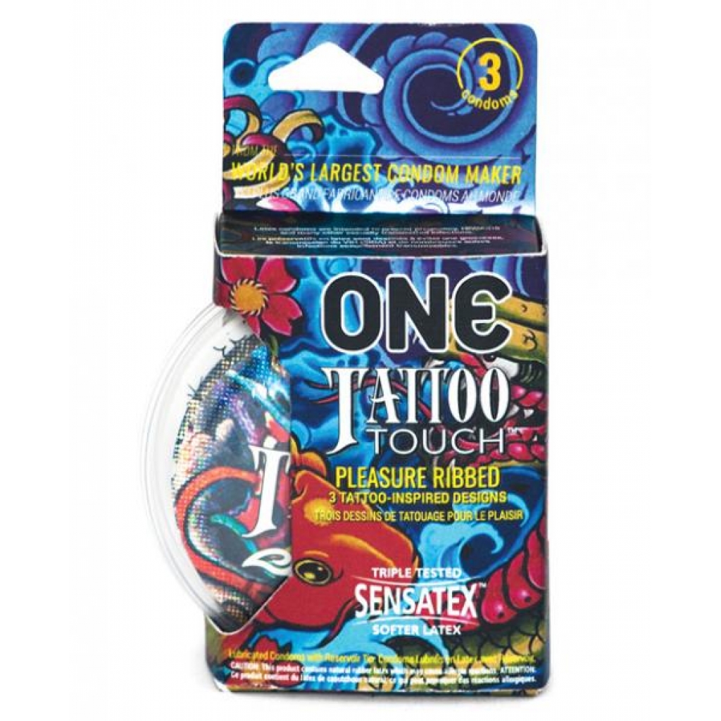 One Tattoo Touch Latex Condoms - 3 Pack