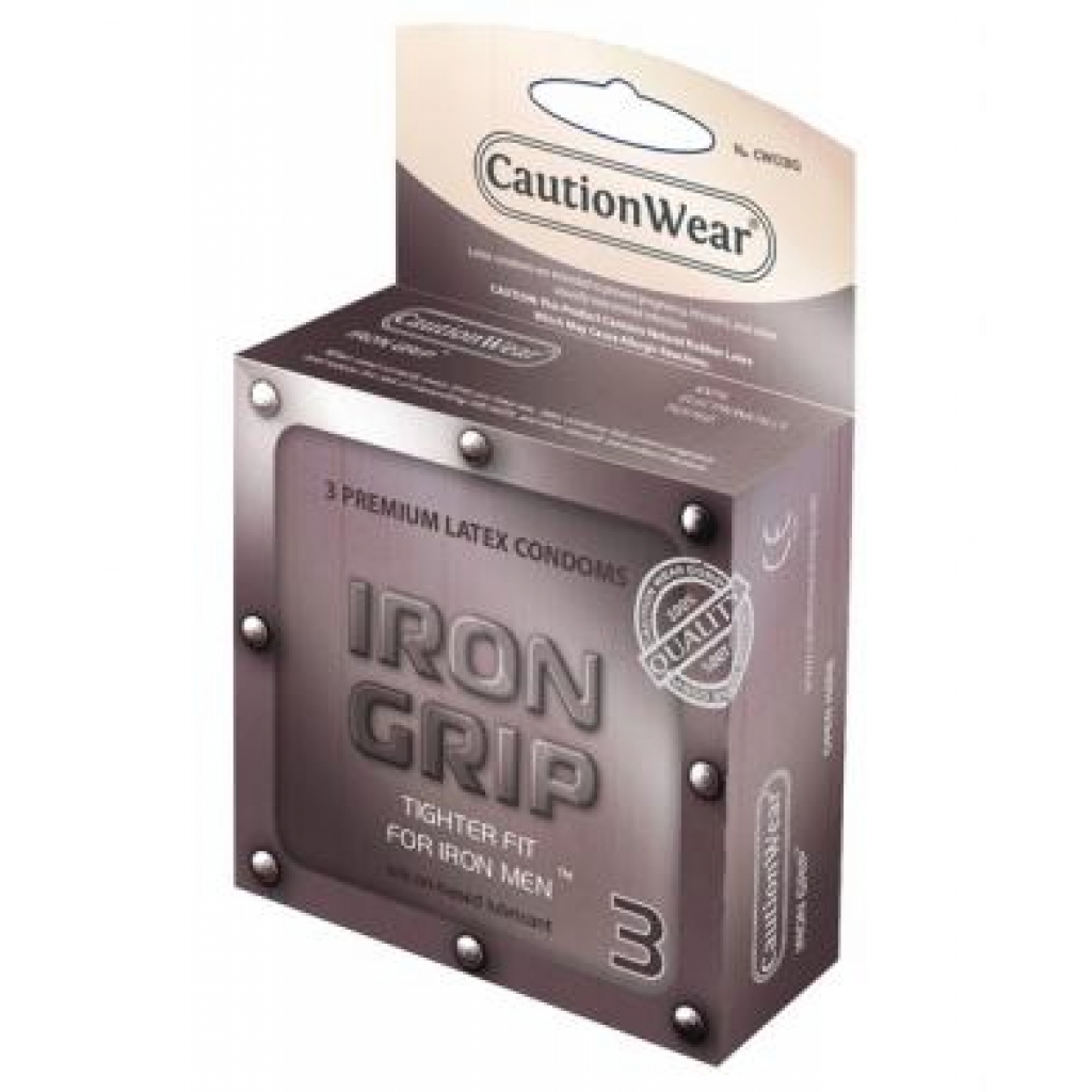 Caution Wear Iron Grip Snug Fit Condoms - Pack of 3