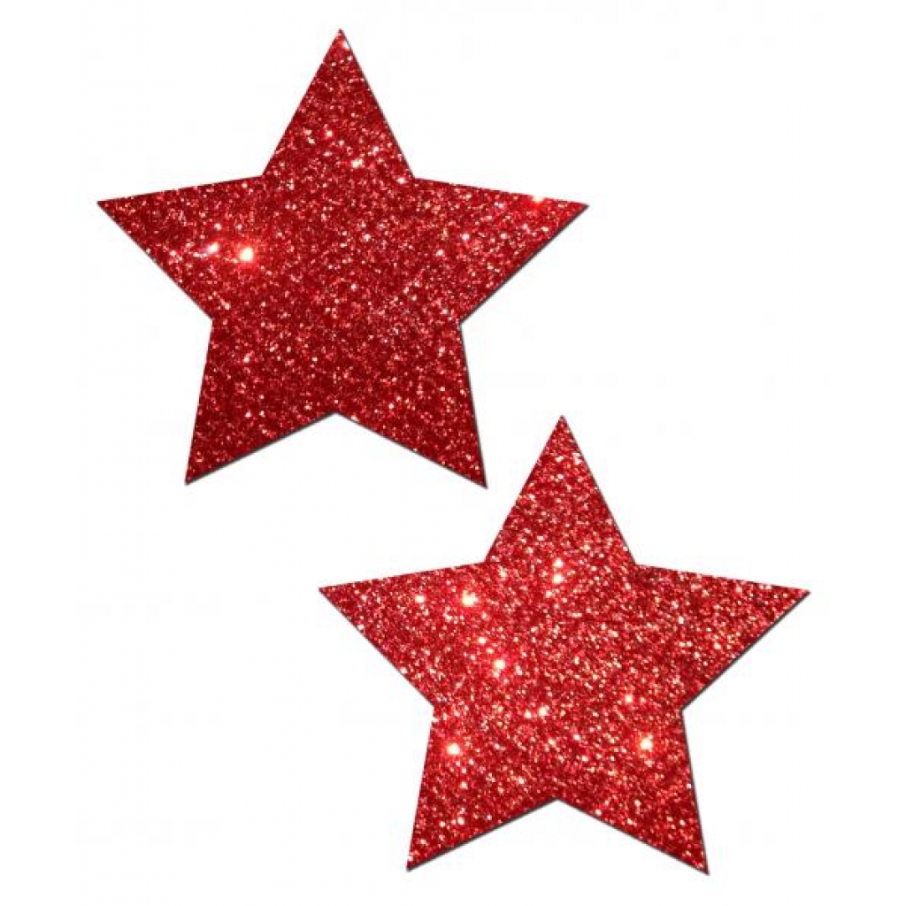 Glittering Red Rockstar Nipple Pasties