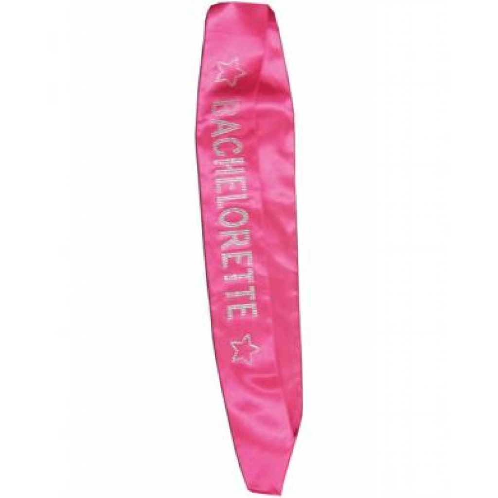 Crystal-Embellished Bachelorette Sash - Hot Pink