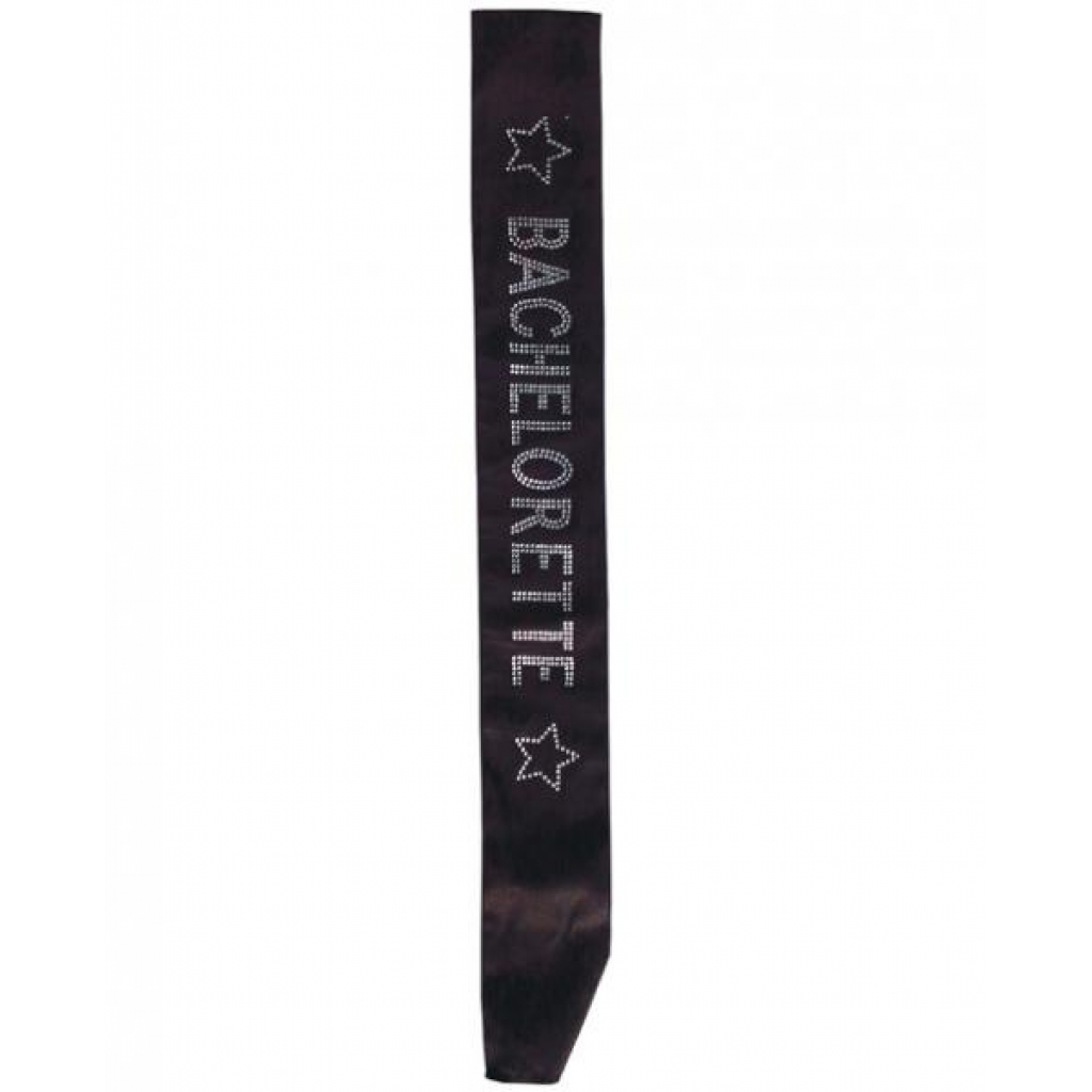 Bachelorette Sash with Crystals - Black