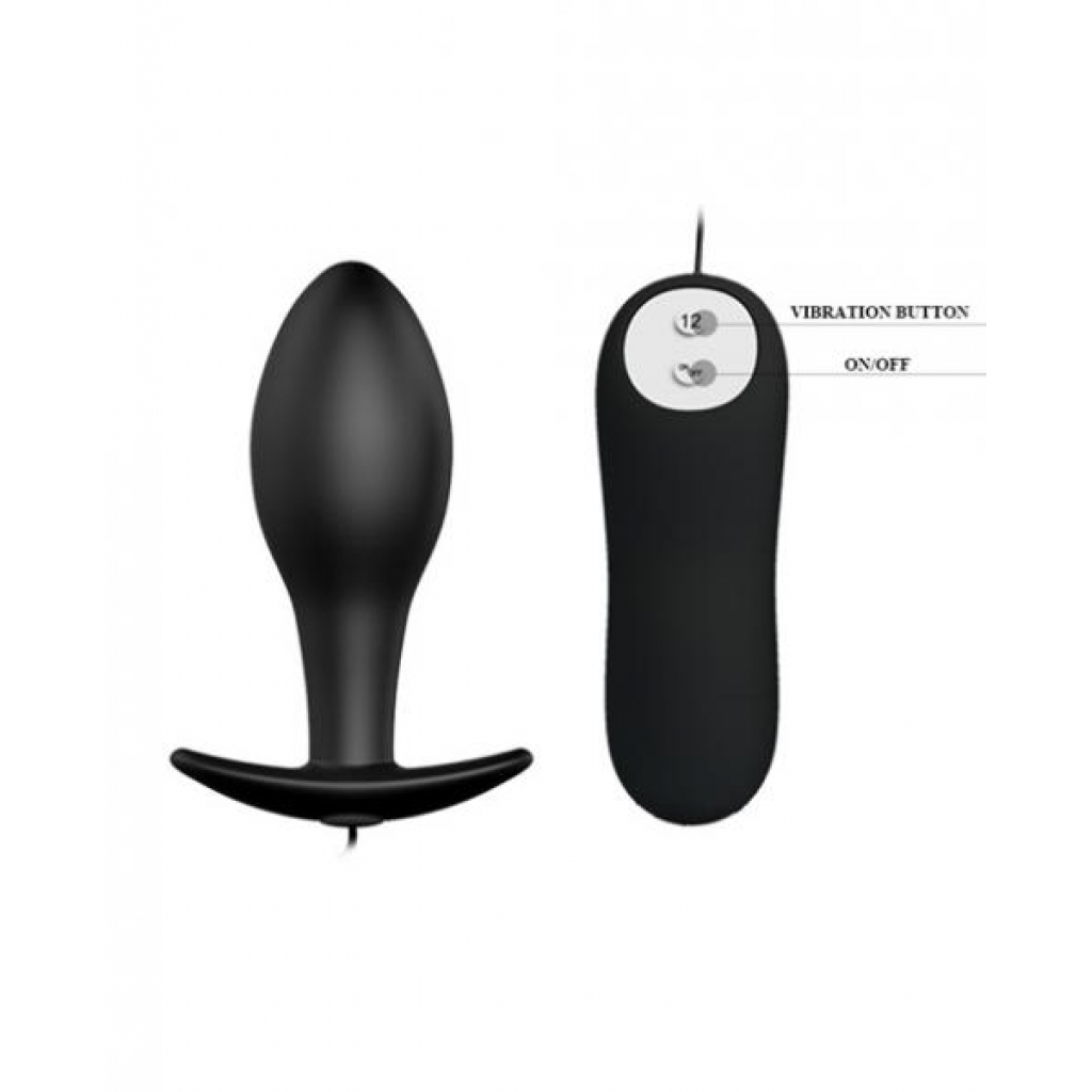 Pretty Love Vibrating Bulb Shaped Butt Plug - Black