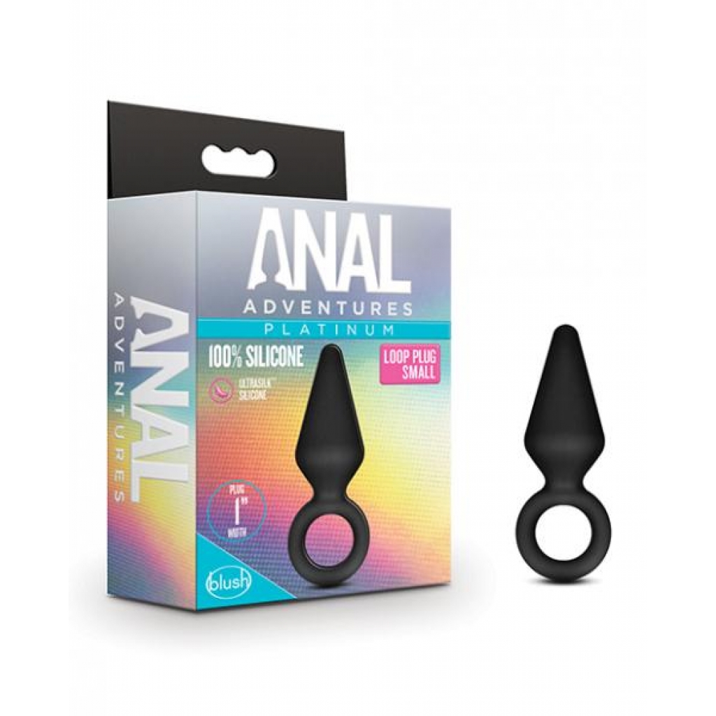 Blush Anal Adventures Platinum Silicone Loop Plug - Small Black