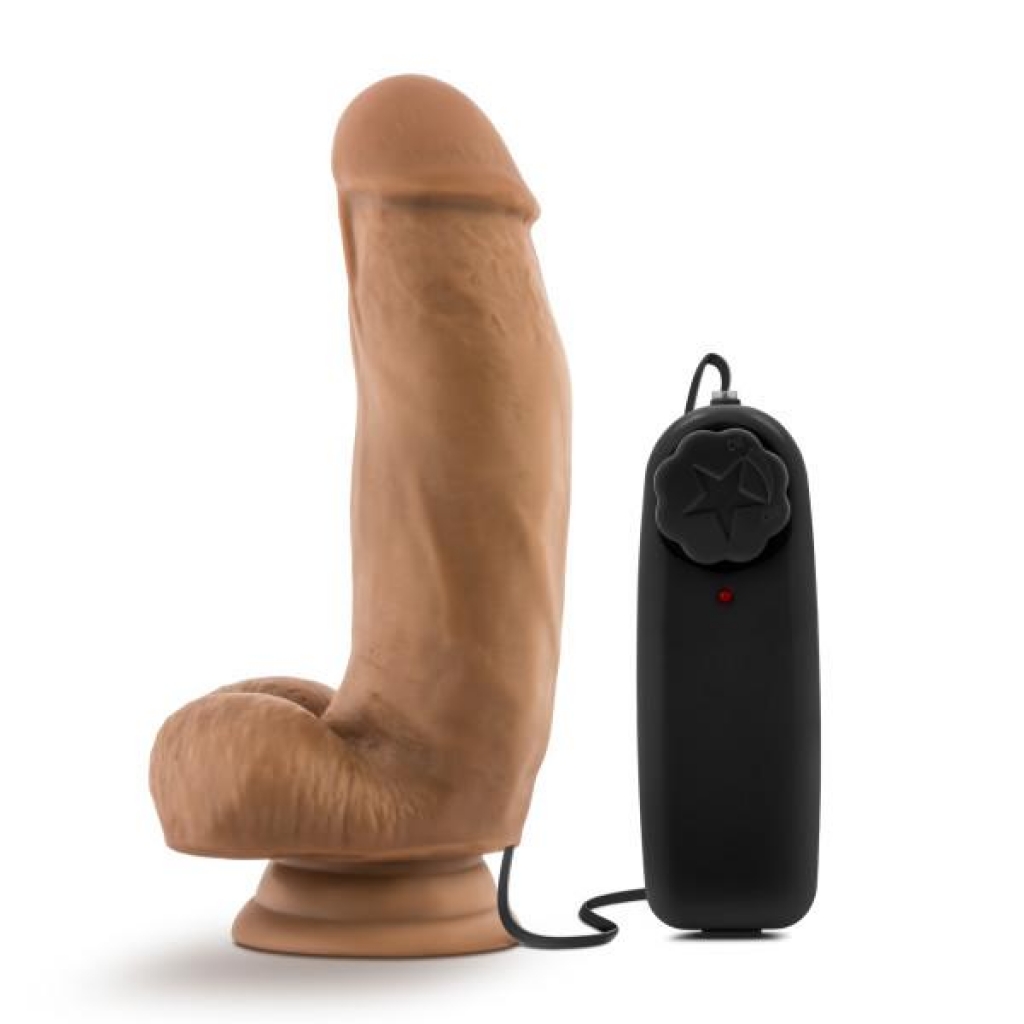 MMA Fighter Vibrating 7 Inches Realistic Penis - Mocha