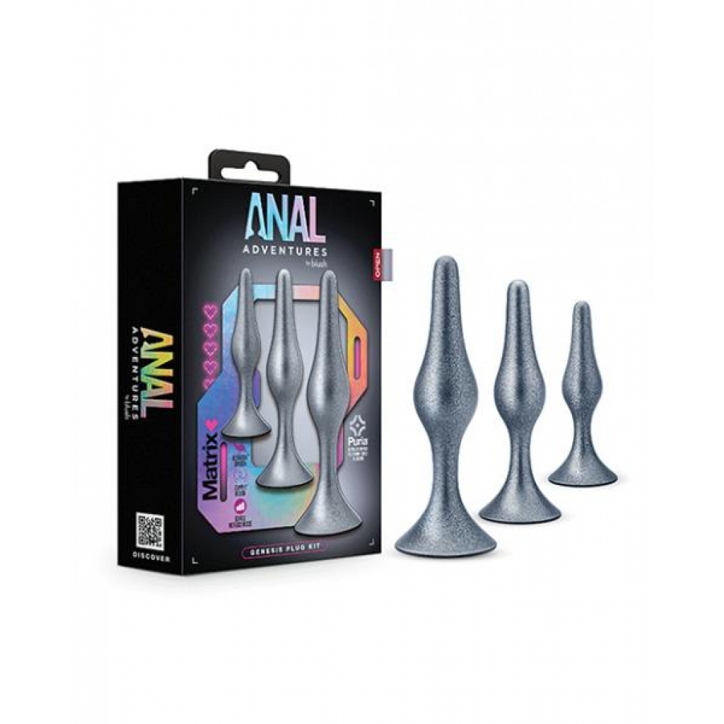 Blush Anal Adventures Matrix Genesis Plug Kit - Silver