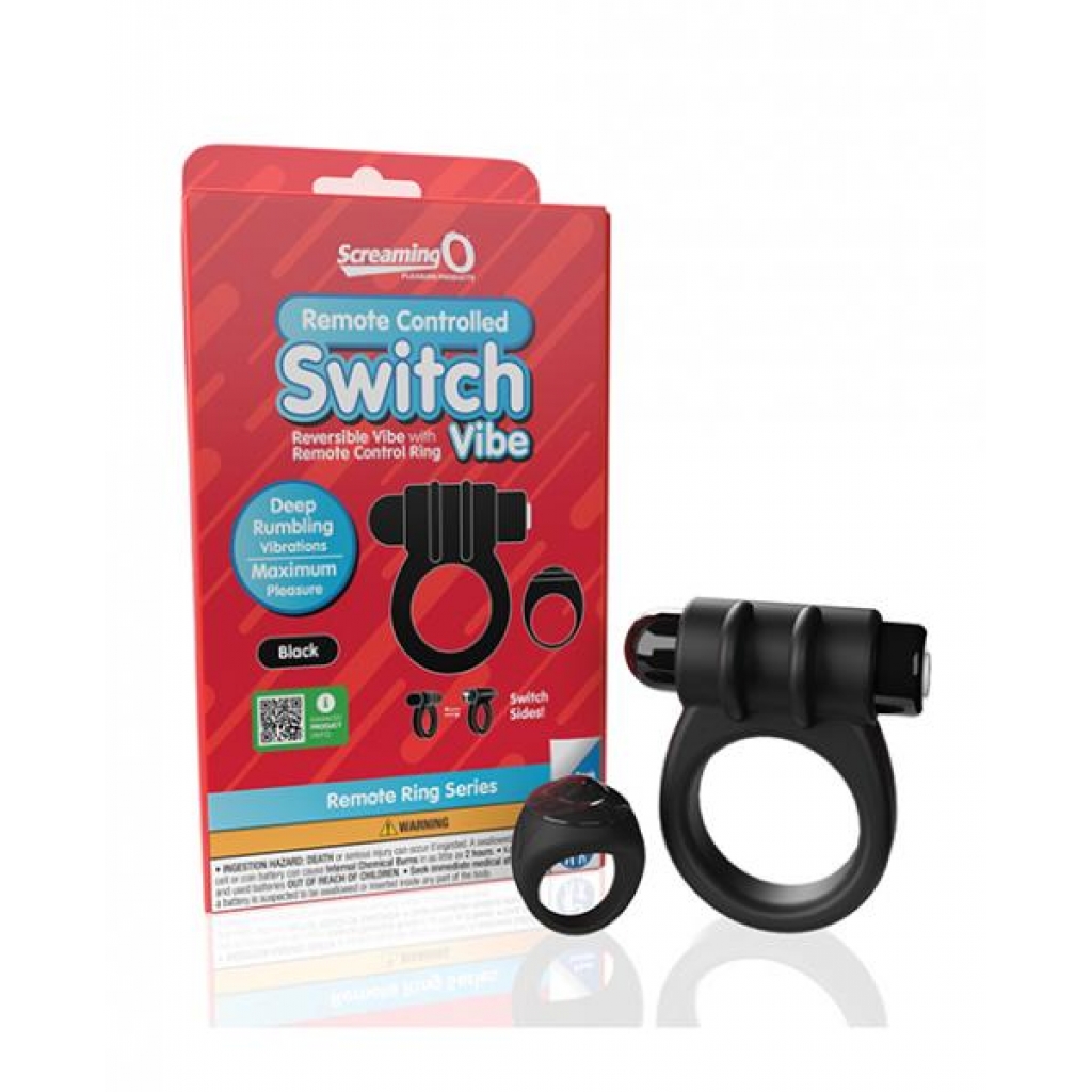 Screaming O Switch Remote Controlled Vibrating Ring - Black