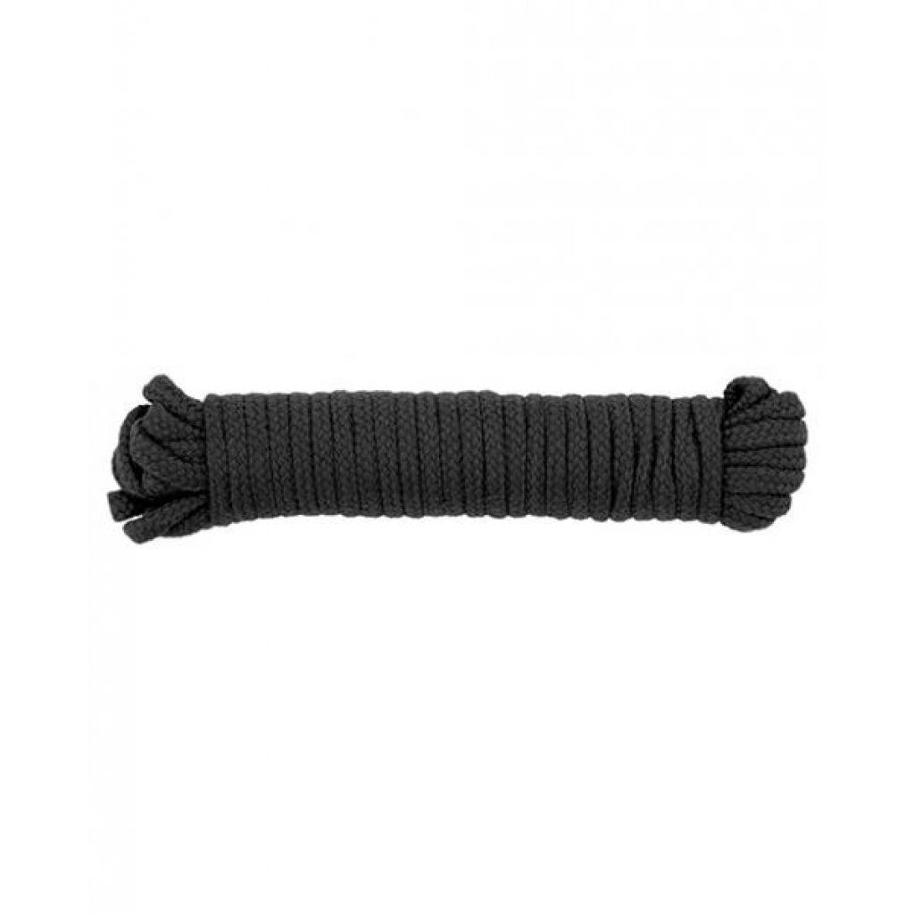 Spartacus Bondage Rope - 33ft Black Soft Cotton