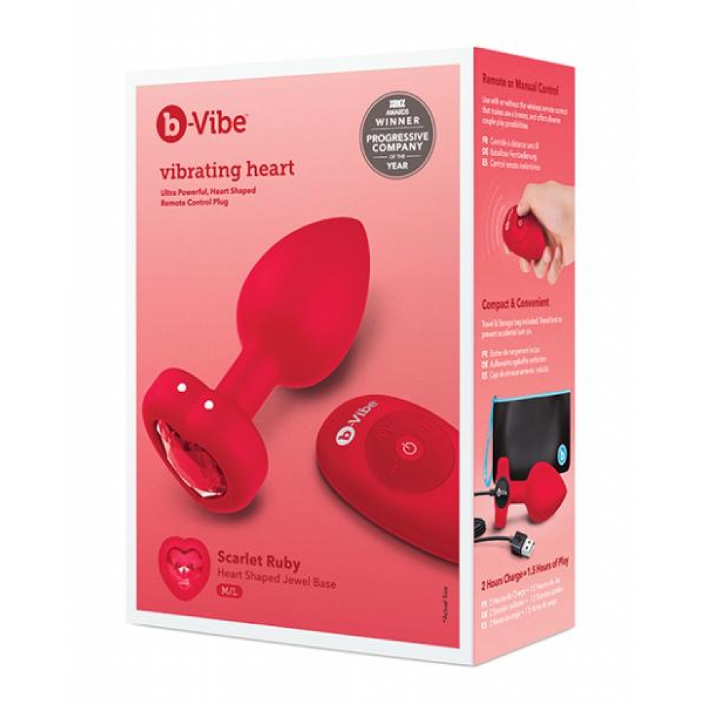 B-vibe Vibrating Heart Plug - Medium/Large