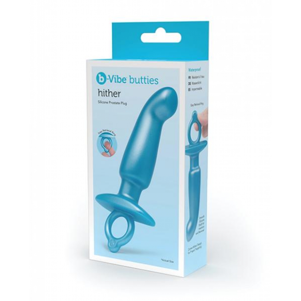 b-Vibe Hither Silicone Prostate Plug - Blue