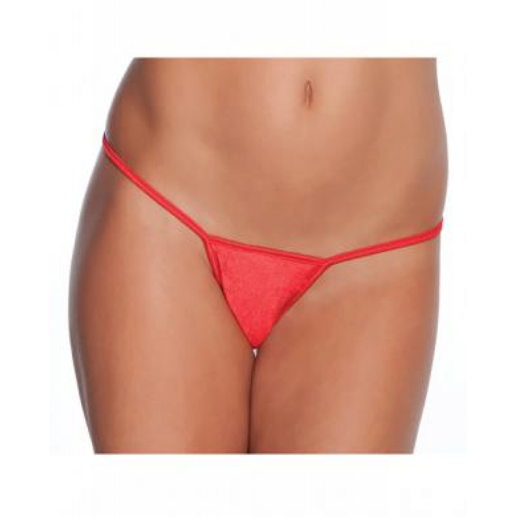 Low Rise Lycra G-String - Red O/S