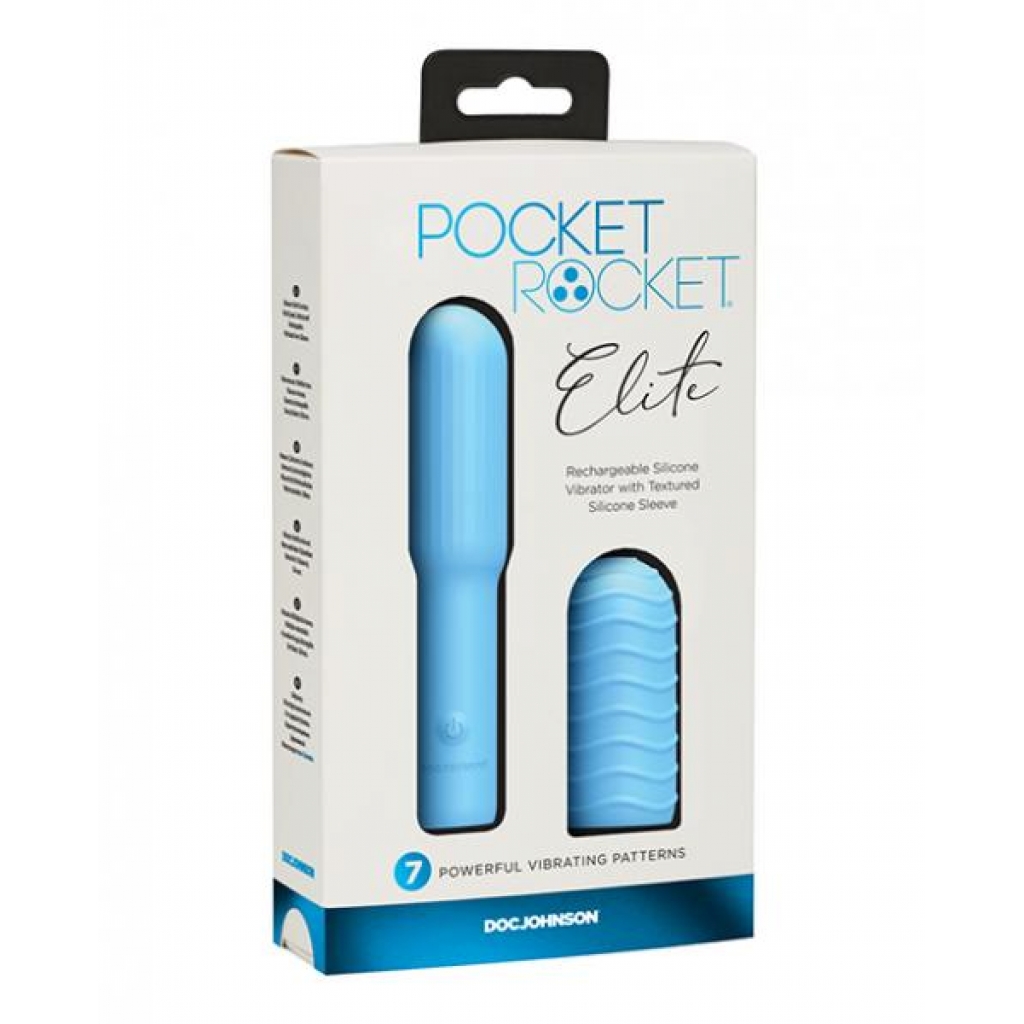 Pocket Rocket Elite Rechargeable Mini Vibe - Sky Blue