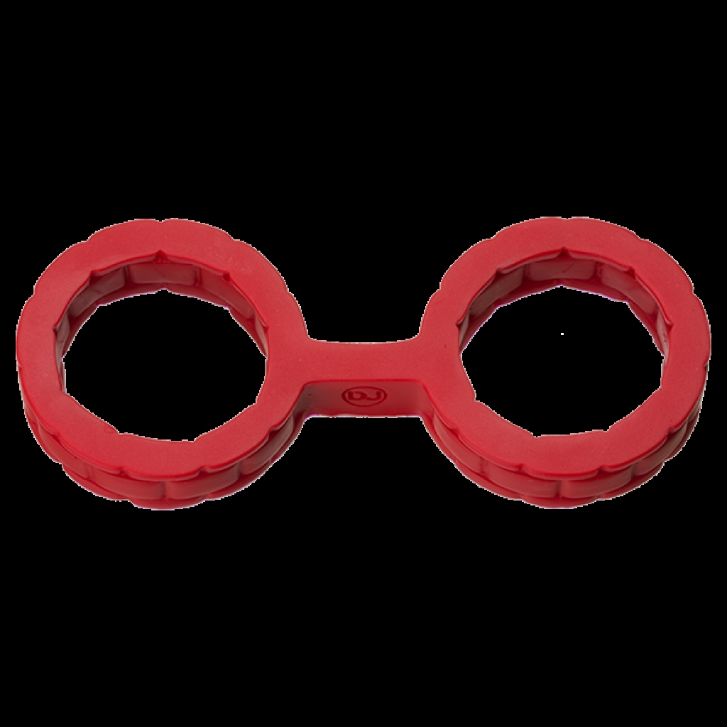 Japanese Bondage Silicone Cuffs: Small Size in Red