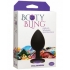 Booty Bling Large Black Plug - Purple Stone