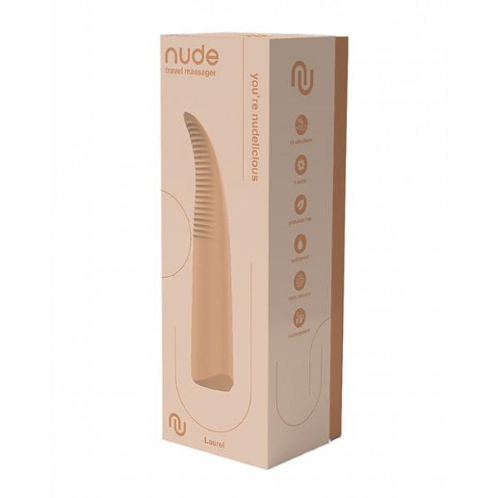 Nude Laurel Rechargeable Travel Massager - Tan