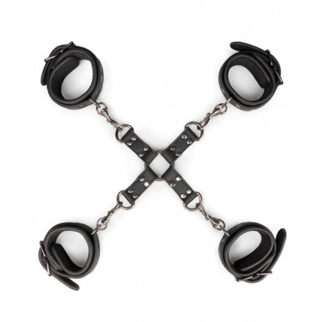 Easy Toys Fetish Hogtie, Ankle & Wrist Cuffs - Black