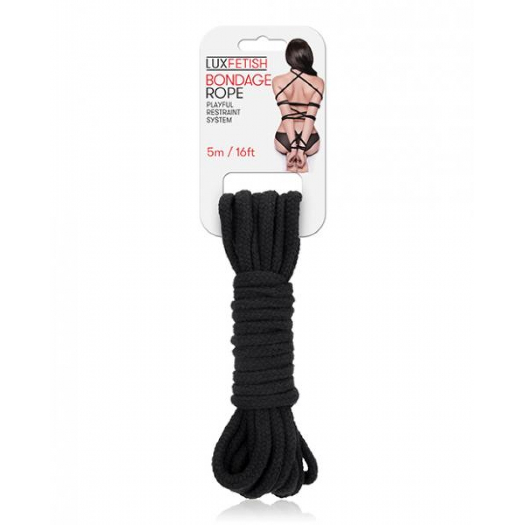 Lux Fetish Bondage Rope - 16 Ft Black