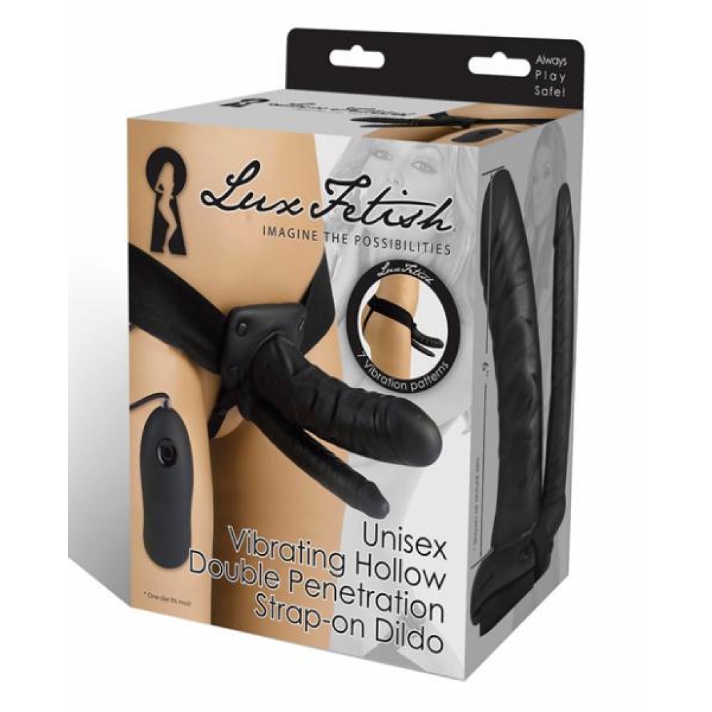 Lux Fetish Unisex Vibrating Hollow Strap-On Dildo