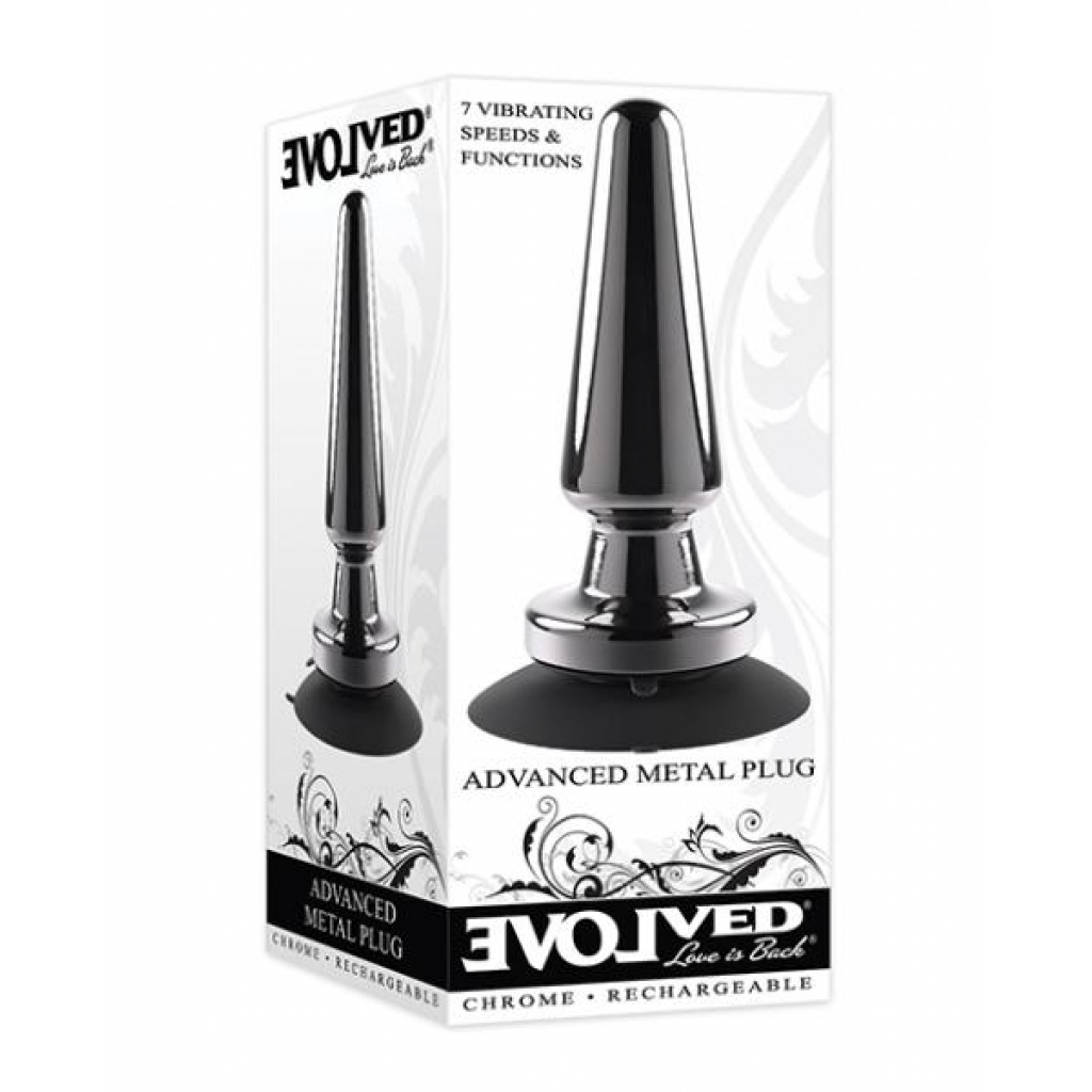 Evolved Advanced Vibrating Rechargeable Metal Plug - Black