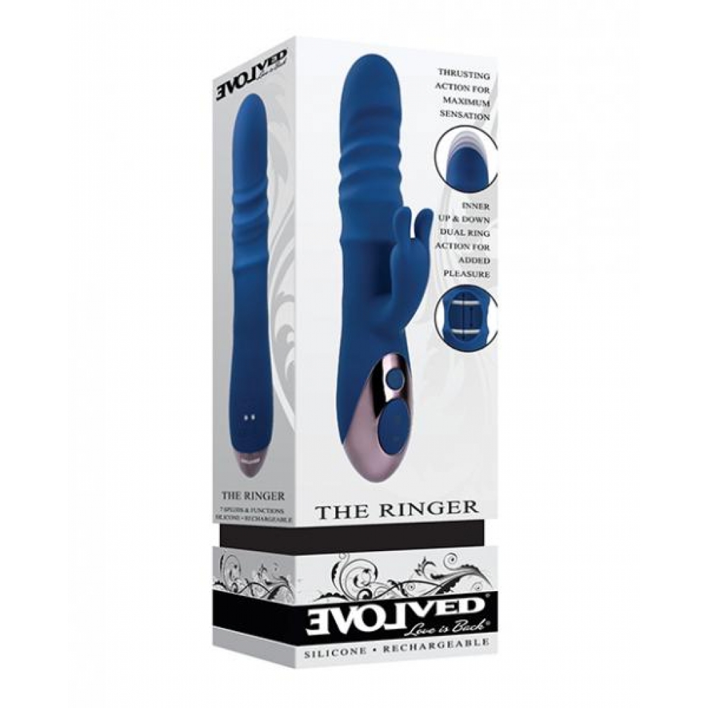 Evolved The Ringer Rechargeable Thrusting Rabbit - Blue