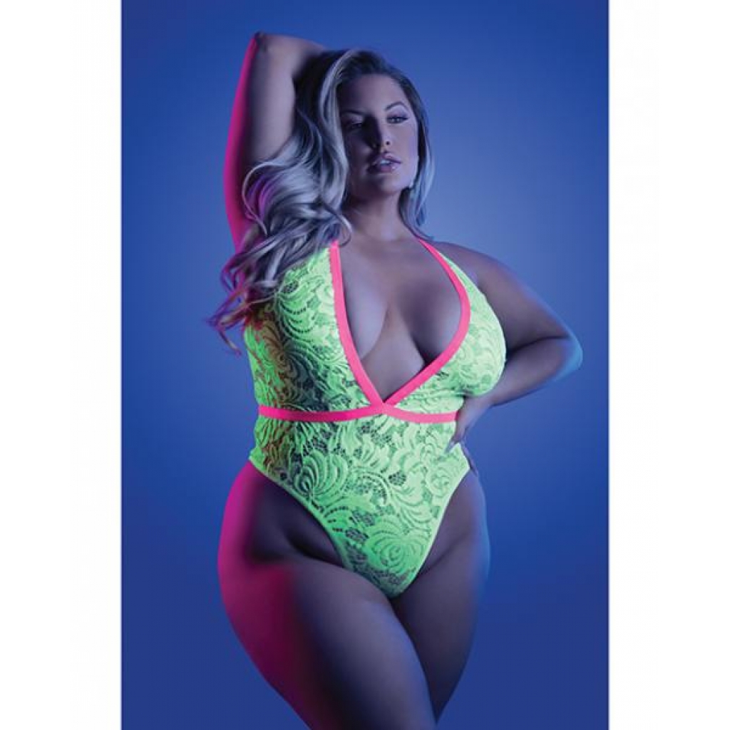 Glow Spotlight Teddy - Neon Chartreuse Qn