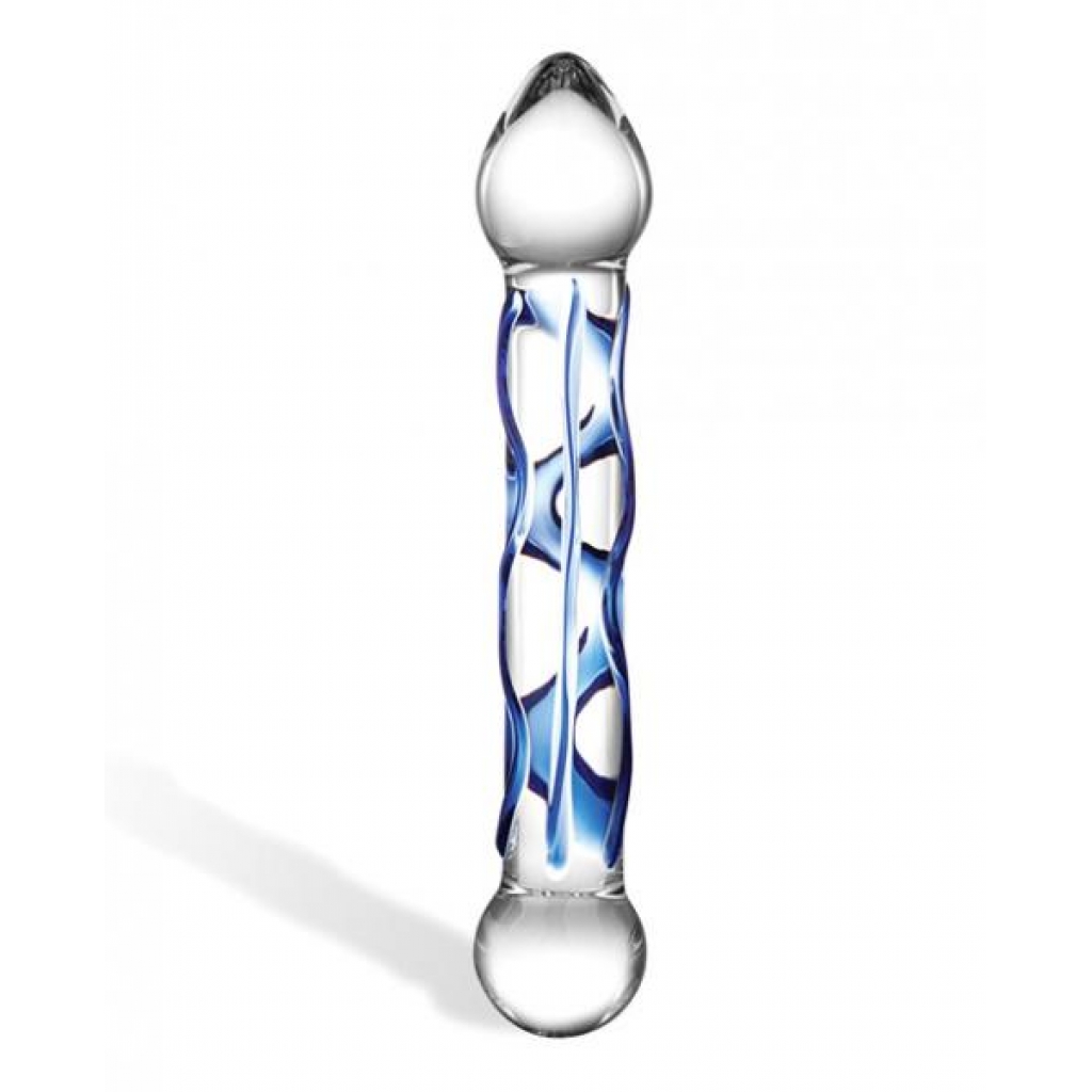 Artisan Crafted 6.5-Inch Textured Glass Dildo - Clear