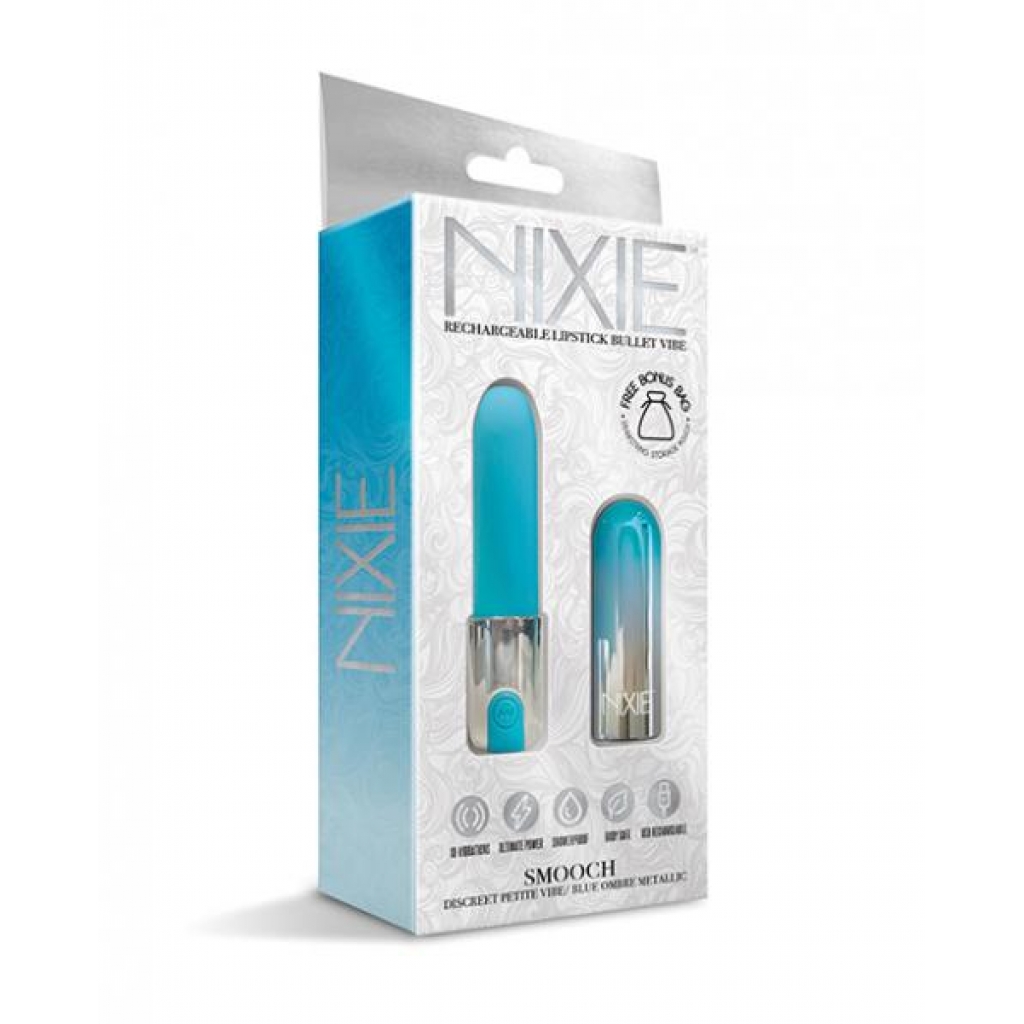 Nixie Smooch Rechargeable Lipstick Vibrator - Blue Ombre