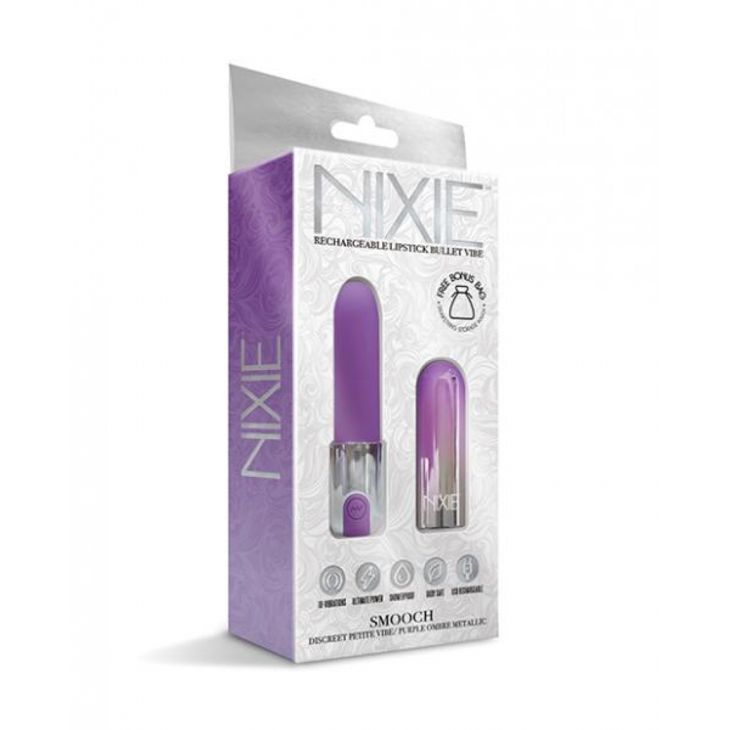 Nixie Smooch Rechargeable Lipstick Vibrator - Purple Ombre