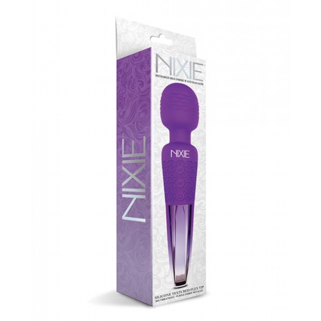 Nixie Rechargeable Wand Massager - Purple Ombre Metallic