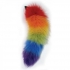 Rainbow Foxy Tail and Stainless Steel Butt Plug