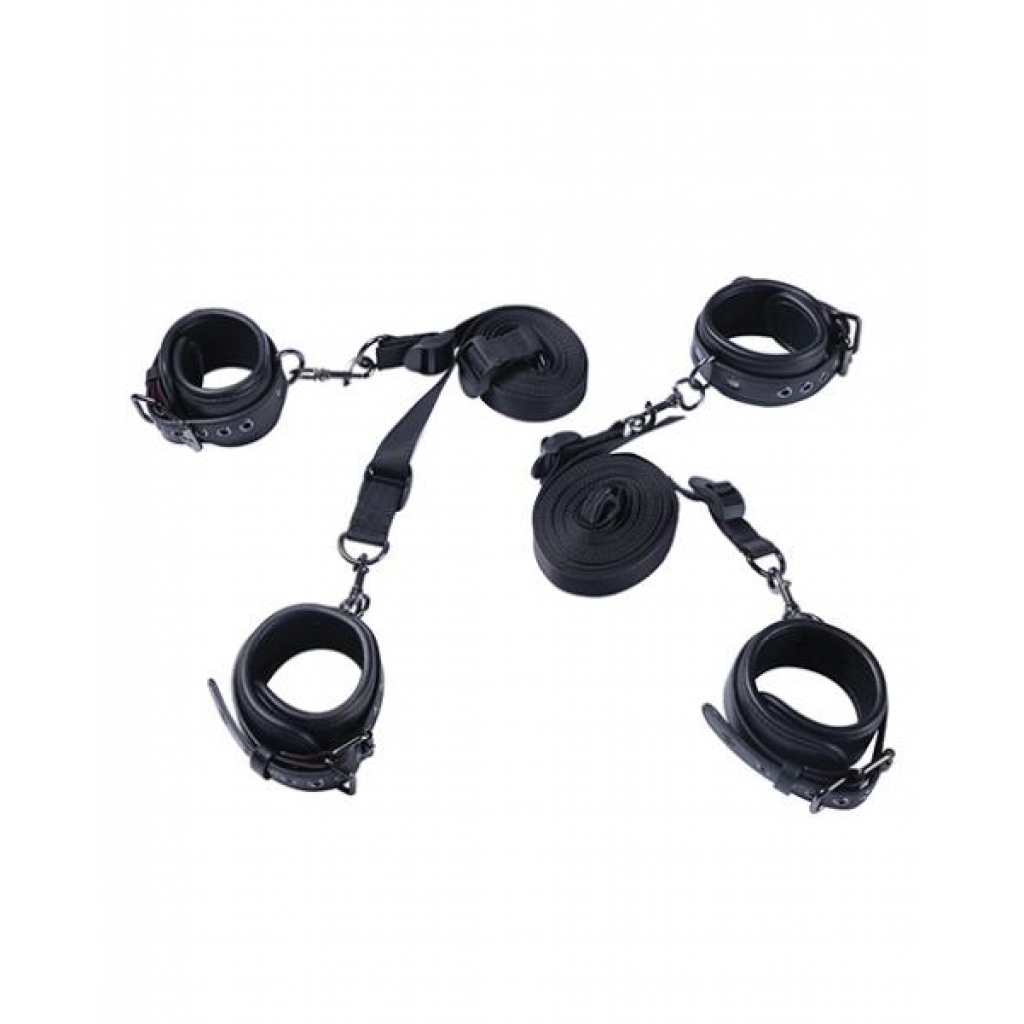 Luxury Bondage Bed Restraint Kit - Black