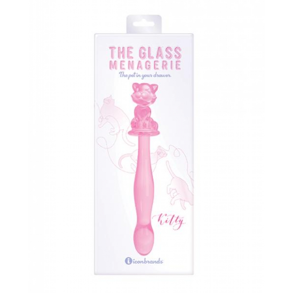 Kitty Glass Dildo - Light Blue