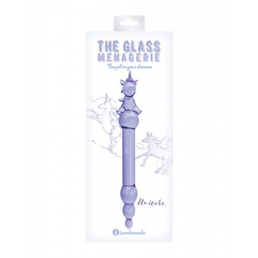 Glass Menagerie Unicorn Glass Dildo - Purple