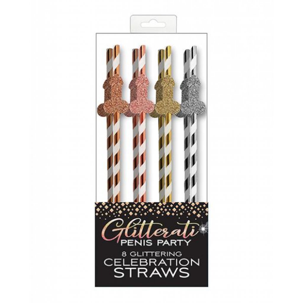 Glitterati Penis Party Straws - Pack Of 8