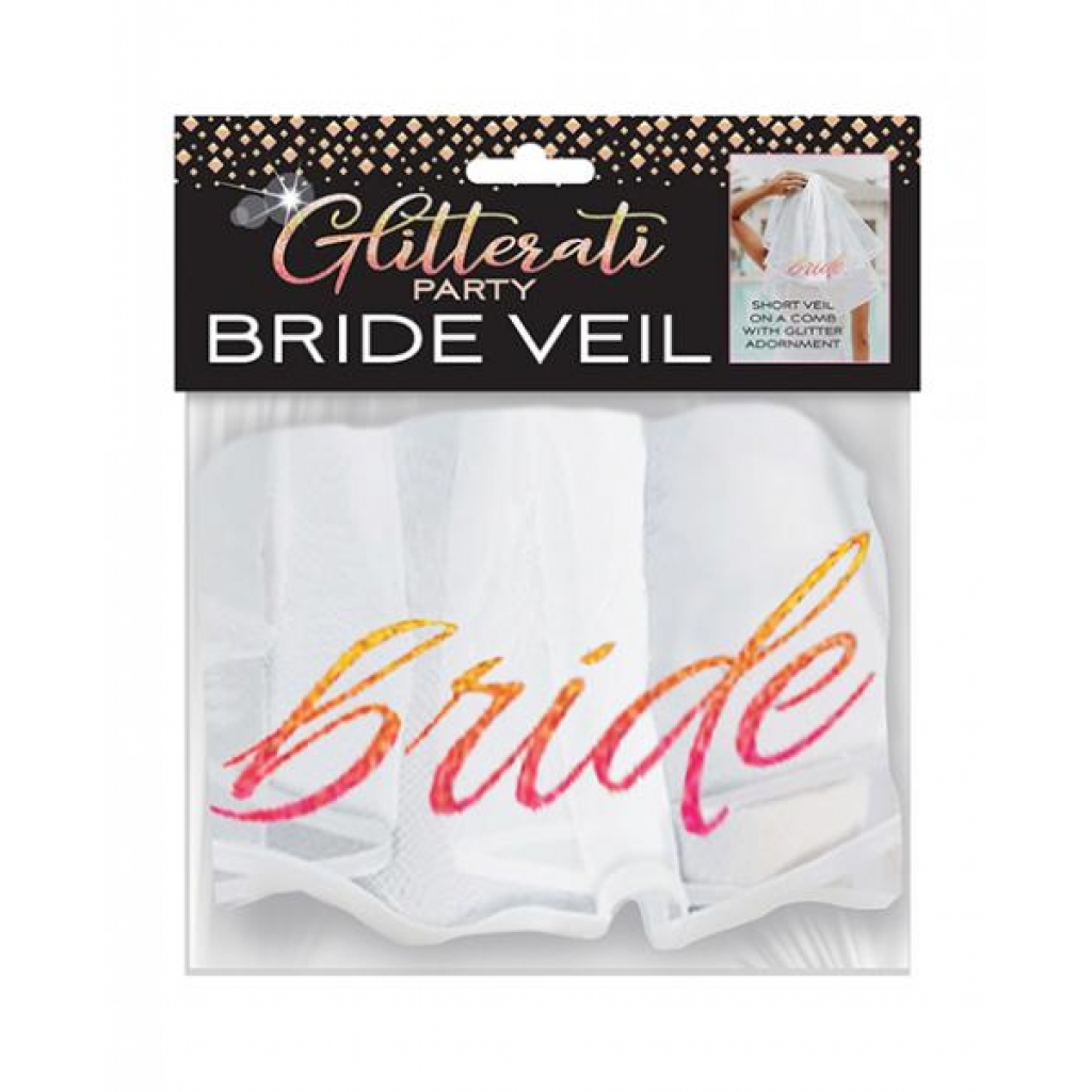 Elegant Glitterati Bride Veil - Rose Gold/White