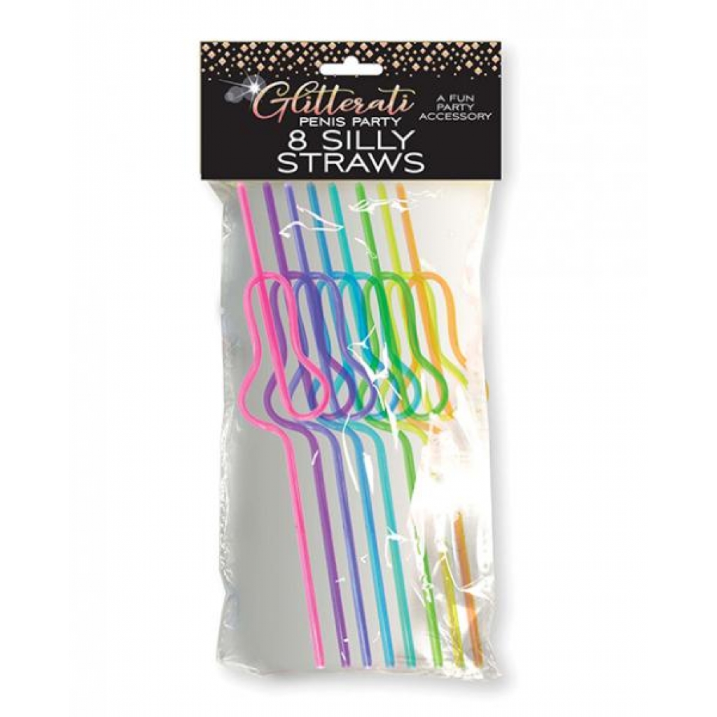 Glitterati Silly Penis Straws - Set Of 8