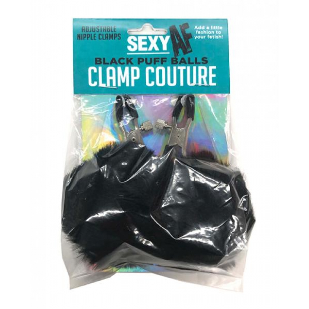 Sexy AF Nipple Clamps with Black Puff Ball