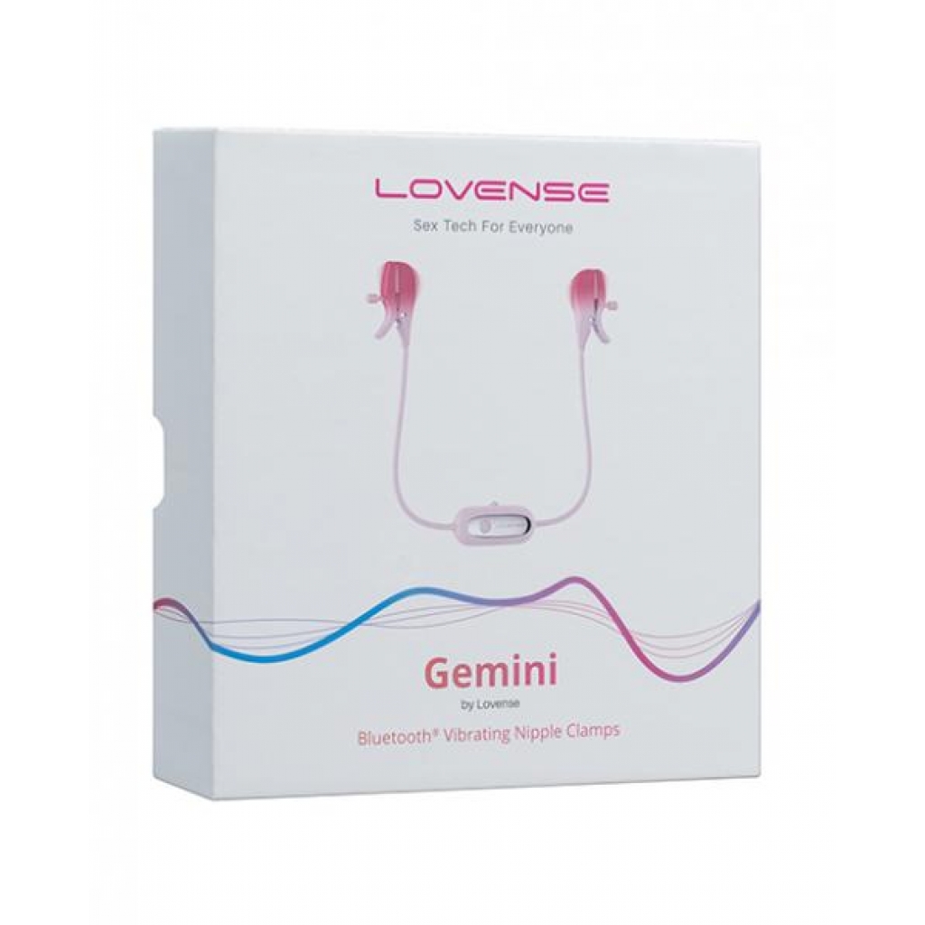 =Lovense Gemini App-Controlled Vibrating Nipple Clamps - Pink