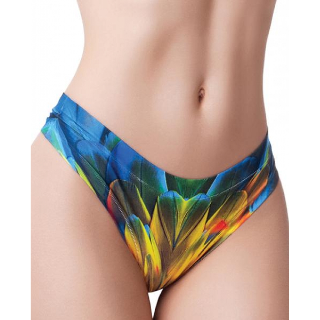 Mememe Paradise Birds Parrot Printed Thong - LG