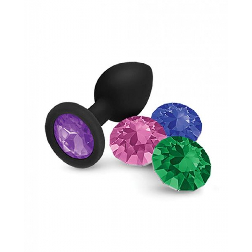 Nobu Fetish Small Silicone Plug with Jewels - Black