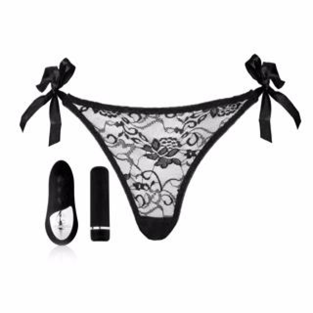 Sensuelle Pleasure Panty Remote Control Vibrating Bullet - Black