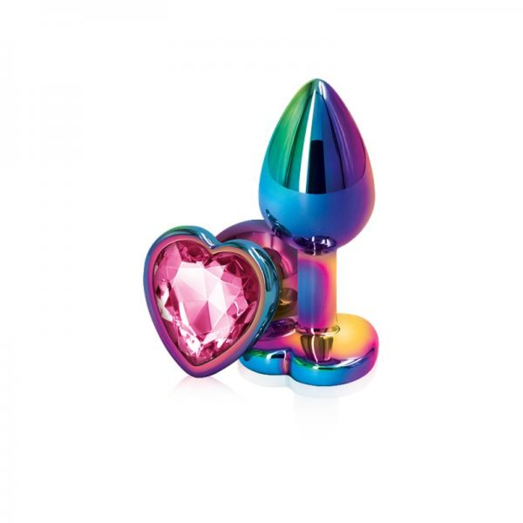 Lightweight Chrome-Plated Heart Anal Toy - Pink