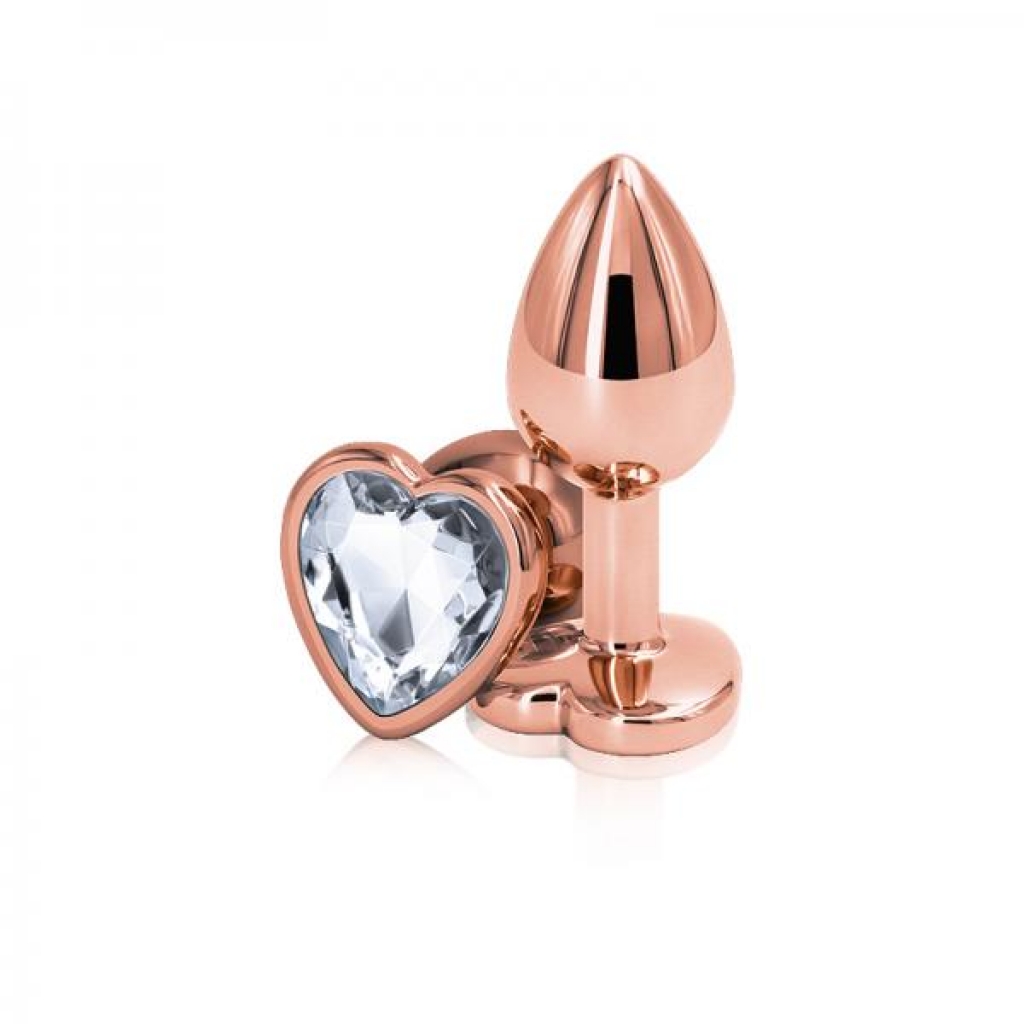 Lightweight Chrome-Plated Rose Gold Heart Anal Toy