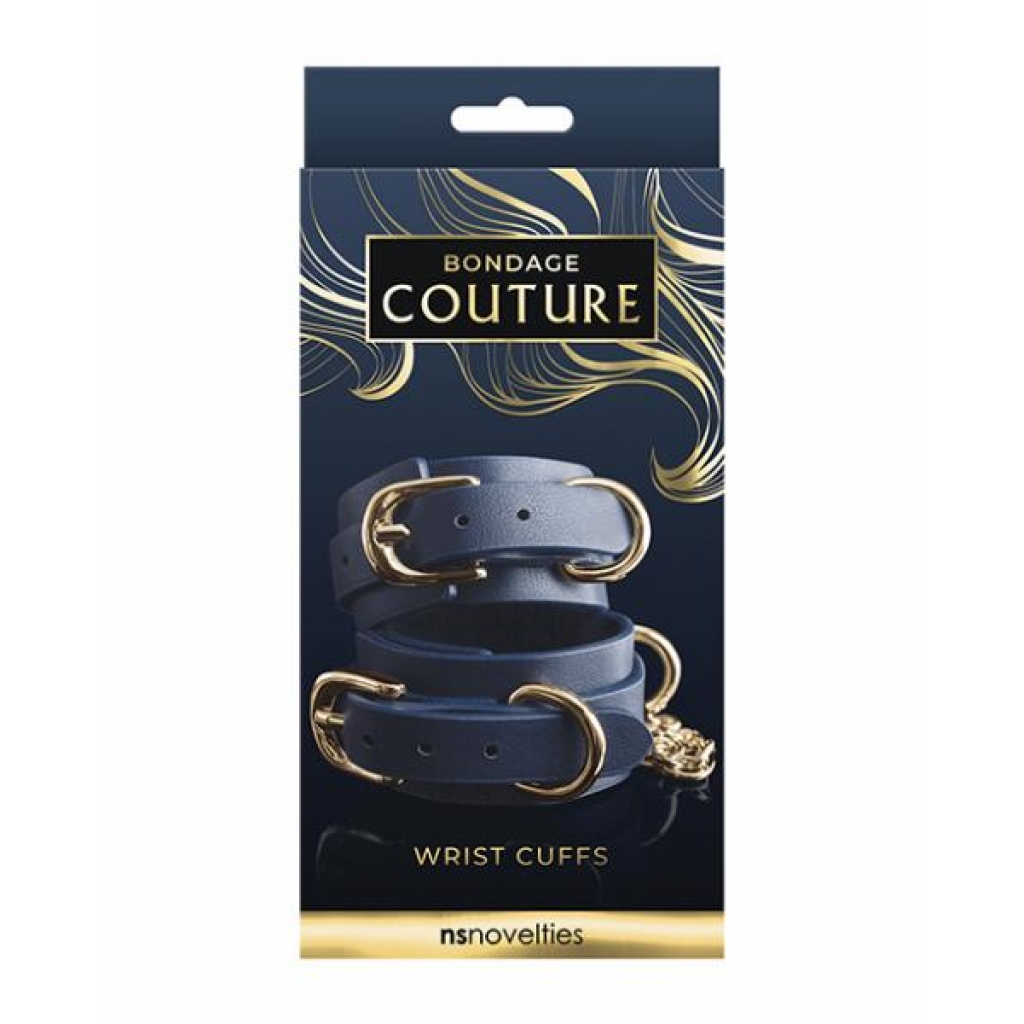 Bondage Couture Vinyl Wrist Cuff - Blue