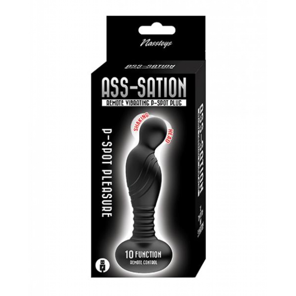 Ass-sation Remote Vibrating P-Spot Plug - Black