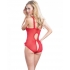 Lace Open Cup & Crotchless Teddy Red O/S